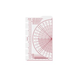 Midori 77716439 Mini 6-Hole Size Plotter/Plotter, Scale Underlay