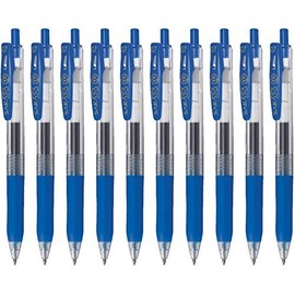 Zebra Sarasa Clip 0.7 Retractable Gel Ink Pen, Rubber Grip, 0.7mm, Blue Ink, Value Set of 10