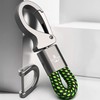 SKIPPER 8747 Keyring Carabiner with Ring and D-Clip, Leatherette stainless
