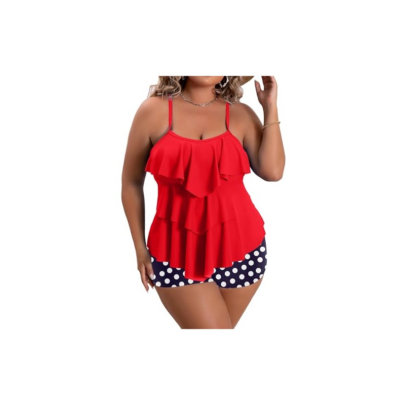 B2prity Women Plus Size Tankini Swimsuits Tummy Control Two Piece