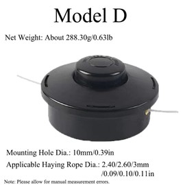 Bump Feed Trimmer Head Brush Cutter Line Spool Weed Eater Replacement Strimmer Head for Gardening, Landscaping, Lawn Maintenance(D)