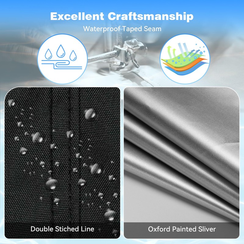 Holiwei 12x18 Ft Rectangular Pool Cover with Reflective Strips for