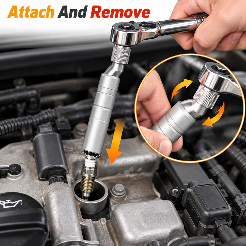 14mm 16mm Spark Plug Socket Wrench Adapter – Swivel Magnetic