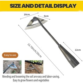 Hollow Hoe Gardening Tool – All-Steel Hardened Sharp Edge Weeding Hoe for Garden and Yard Work