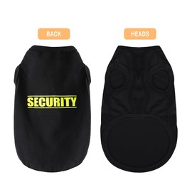 Discover Cozy Cotton Canine Wear: Soft, Lightweight, and Breathable Dog Shirt Vest with Eye-Catching Graphics(Security), Keeping Your Furry Friend Warm and Comfy! Black XXL