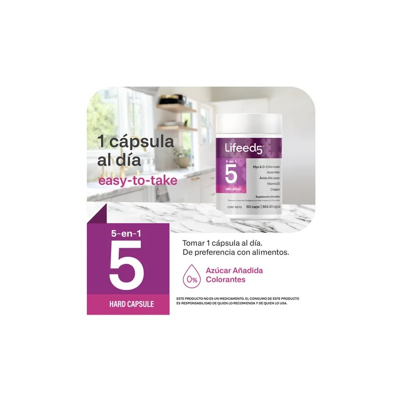 Lifeed 5 Inositol 60 Cpsulas Myo Inositol D-chiro Sabor Sin