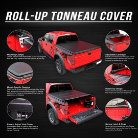 Roll-Up Vinyl Soft Tonneau Cover Replacement for 05-18 Nissan Frontier 5 Ft Short Bed Fleetside Truck