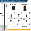 Gyykzz 36" Side Mount Stair Cable Railing Post for 28-38