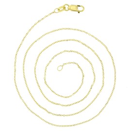 14K Yellow Gold 0.90mm Diamond Cut Rolo Cable Chain with Lobster Claw Clasp | 18" Necklace | Italian Gold Necklaces | Gold Rolo Cable Necklaces for Men and Women