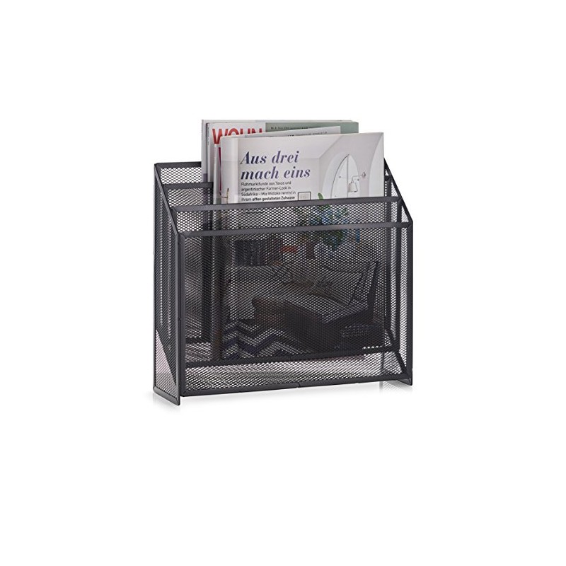Zeller Newspaper Stand Mesh, Charcoal, 32 x 9 x 29.5