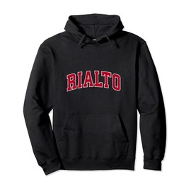 Rialto California CA Vintage Sports Design Rot Pullover Hoodie