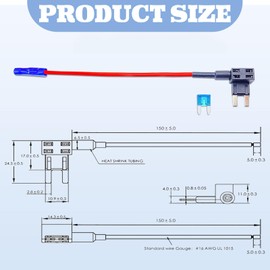 Arwrilt 5-Pack 12V Car Fuse Tap Kits, Mini Add-a-Circuit Fuse Taps with 5x15A Inserts, Universal Blade Fuse Holder for Cars, Trucks, Boats (Black)