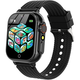LITEYPP Kids Smartwatch, Toy for Boys and Girls Ages 3-13 with 24 Games, Camera, Music Playback, time Display, Video and Audio Recording Features and More (Pure Black)