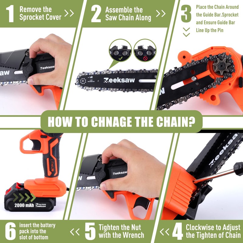 Zeeksaw Mini Chainsaw Chain, Replacement 6 inch Mini Chainsaw Chains