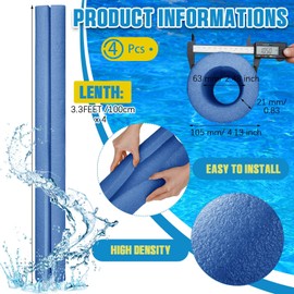 4 Pcs Hanaive 40 Inch x 4.1 Inch Jumbo Pool Noodles Bulk Pool Noodles Foam Large Pre Slit Clamp Foam Protection Foam Tube Swim Noodles for Swimming Floating Craft Projects Padding Bumper (Blue)