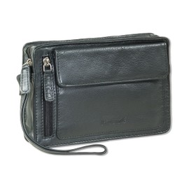 Rimbaldi - wrist bag for man made from soft, high-quality nappa leather in black