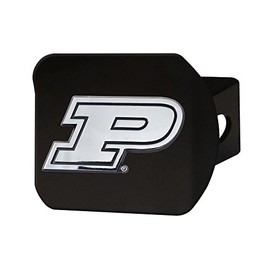 FANMATS 21327 Purdue Boilermakers Black Metal Hitch Cover with Metal Chrome 3D Emblem