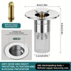 2 Pack Bathroom Sink Stopper Hair Catcher Pop-Up Stainless Steel
