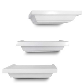Floating Wall Shelves Mounted Set of 3, Small Decorative Home Decor for Bathroom, Living Room, Kitchen, Bedroom, and Office 6x4inches (White, 3)