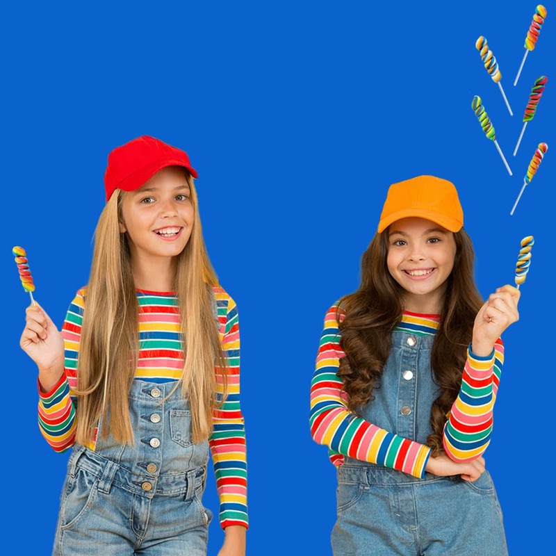 The Dreidel Company Rainbow Twist Lollipop, Mixed Fruit Flavor, Individually