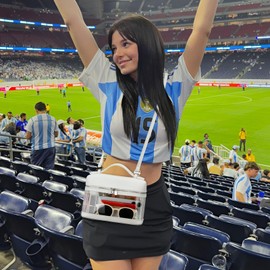 KKXIU Clear Crossbody Bags for Women Stadium Approved Vegan Leather Transparent Purses for Concerts Sports (white)