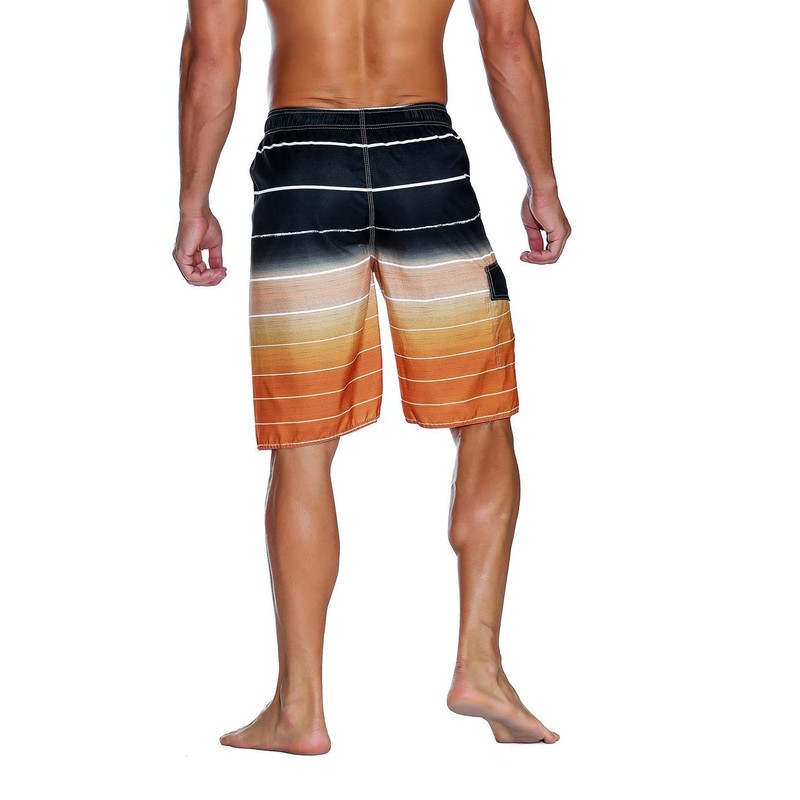 unitop Men's Swim Trunks Surfing Shorts Summer Quick Dry Striped