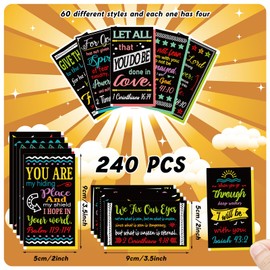 Estune 230 Pcs Bible Verse Cards with Full Scripture Bulk Mini Prayer Cards Women Men with Assorted Motivational Inspirational Gospels Quote Bulk for Friend Religious Christian Gift(Vivid Style)