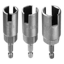 HARFINGTON 3pcs Hex Nut Driver Drill Bit Set 13mm 15mm 17mm 6-Points Socket 1/4" Hex Shank Nut Setter CR-V Steel Quick-Change Nut for Power Drills Impact Drivers