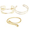 VARKAGE Pack of 3 Upper Bangle Gold, Minimalist Bangle Gold