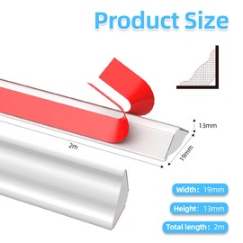 vsshe Flexible Selbstklebend Zierleisten Deckenleisten, PVC Dreieck Winkelleiste Zierleiste Selbstklebende Kantenschutzleiste für Fliesen, Küchenarbeitsplatten, Möbel (19 * 13mm 2m Weiß)