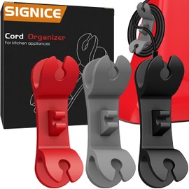 Organizador de cables para electrodomésticos, paquete de 3 unidades patentado mejorado, soporte de envoltura de cordón enrollador de cuerda enrollador en mezclador de cocina, licuadora, cafetera, olla de presión, freidora de aire (multicolor)