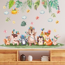 Condessacity DIY Wall Sticker Children, Cute Animals, Plants, Flowers, Wallpaper Stickers, Children's Room, Nursery, Nursery, Entryway, School, Wallpaper, Nordic, Removable, Stylish, Wall Deco, Wall Sticker Decoration