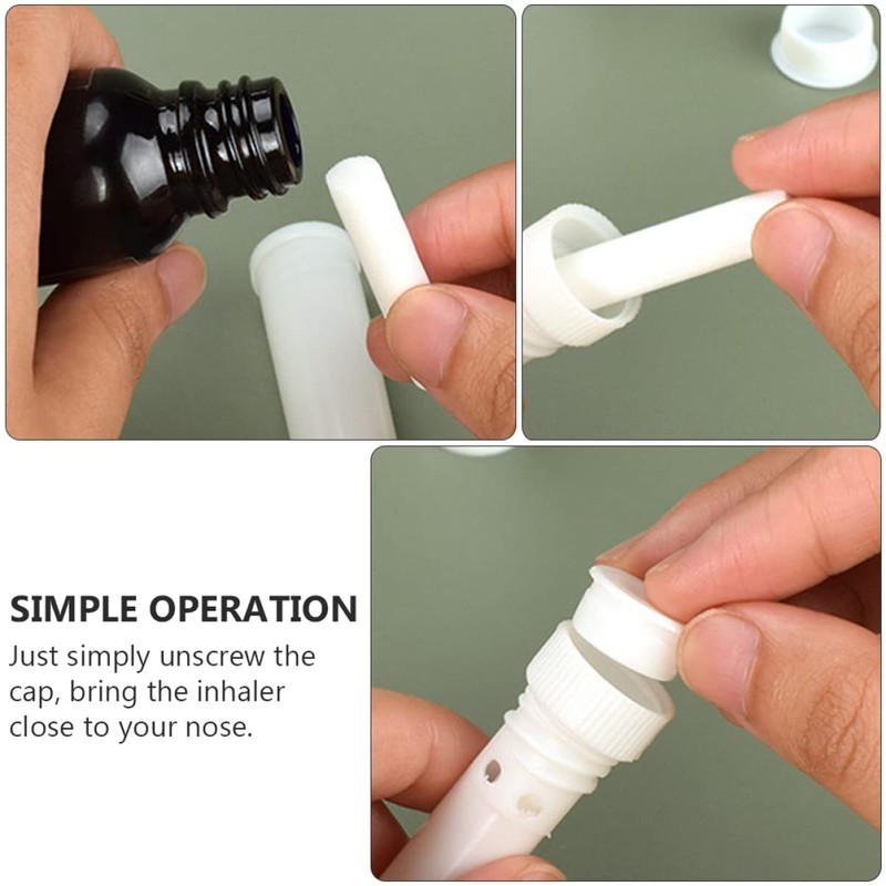 WOONEKY 10 Pack White Essential Oil Refillable Aromatherapy Tubes Compact