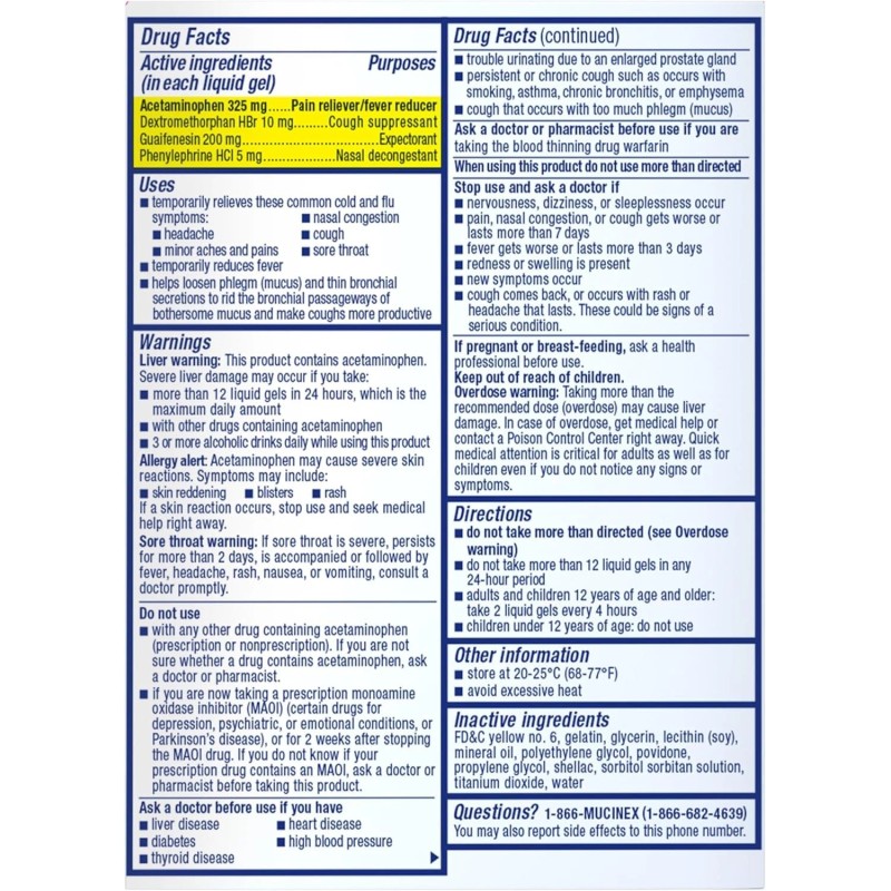 Mucinex Fast-Max Maximum Strength Cold, Flu & Sore Throat, 16