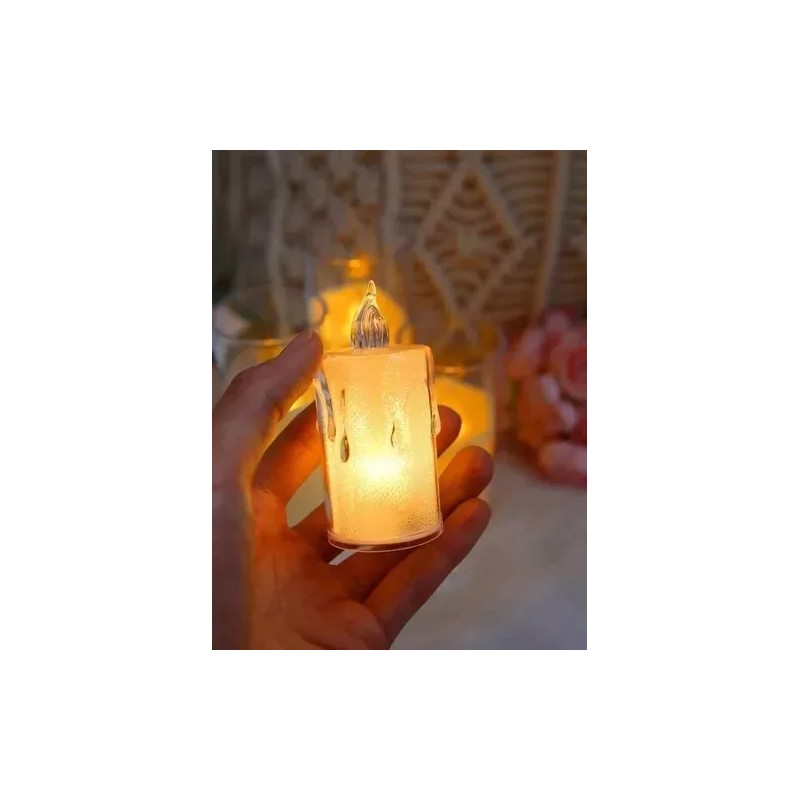 VELA PARPADEANTE 24 Velas Led Decorativas Lagrimas Transparentes Boda Fiesta