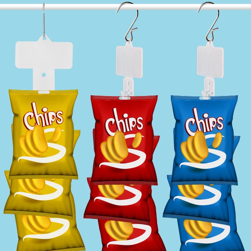 12 Pack Station Hanging Merchandise Strips with S Hooks, 12