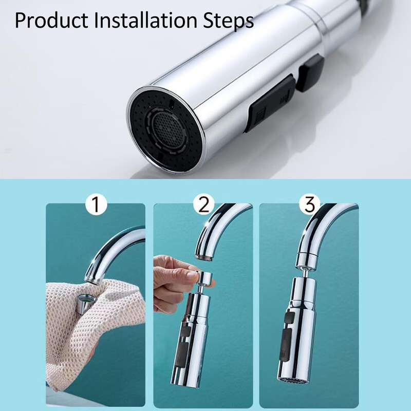Tap Aerator, Shower Head Kitchen Tap, Swivelling Multifunctional, 360° Aerator