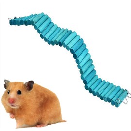 Pet Hamster Climbing Ladders, Squirrel DIY Suspension Wooden Bridge 6 * 50CM Colourful Log Plank Road for Birds Parrots Squirrel Hamster Sugar Gliders