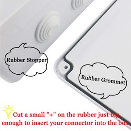 Sunnyglade ABS Plastic Electrical Junction Box IP65 Waterproof Universal Outlet Box Durable Outdoor Electrical Gang Box White （11.8 x 9.8 x 4.7 inch）