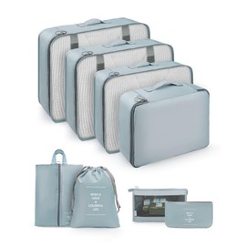 Carttiya Packing Cubes for Suitcases, 8-Piece Travel Organizer, Ultralight, Breathable and Washable Packing Cube Suitable for Travel, Vacation and Camping, Gray