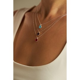 Einzelstück Necklace with drop crystal pendant, 925 sterling silver, rose gold, gold, Crystal