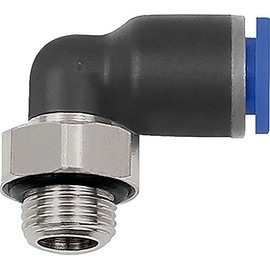 RIEGLER Blue Series 109267-125.014-8 L Push-Fit Fitting Rotatable G 1/4 Outer Diameter 8 mm Pack of 1