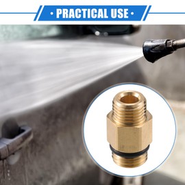 VekAuto Pressure Washer Connector, G1/4" to M14x1.5 Male Adapter Brass Screw Hose Connector Universal for Pressure Washer Quick Connect Brass Copper Tone Auto Accessories