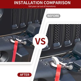 SQQP Bumper Tow Hook Covers 2Pcs Compatible with 2007-2018 Jeep Wrangler JK JKU/for 2018-2025 JL JLU & Jeep Gladiator JT Exterior Accessories(White)