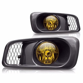 Yellow Lens Fog Light Bumper Lamps Pair W/Wiring Kit Compatible with 1999-2000 Honda Civic New