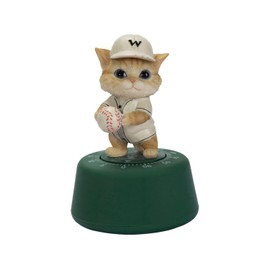ウービア 野球猫タイマー 7×7×10.5㎝ 人形 フィギュア 置き物 アニマル 動物 ガーデン 装飾 ネコ H23179