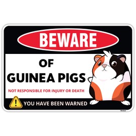 Venicor Guinea Pig Sign Decor - 8 x 12 Inches - Aluminum - Guinea Pig Gifts for Guinea Pig Lovers - Cage Accessories Toys Stickers Stuff