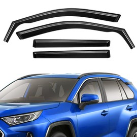 in-Channel Rain Guards Fit for Toyota RAV4 2019-2025 Black Extra Durable Shatterproof Side Window Deflectors, Window Visors, Wind Deflectors - 4 PCS