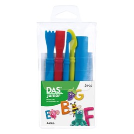 DAS Junior Air-Hardening Modelling Clay Accessories Set, 5 Pieces, Ideal for Schools and Art Classes