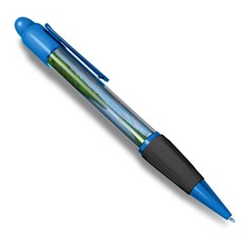 1 x Blue Ballpoint Pen (Black Ink) - Mississippi River Landscape #3474